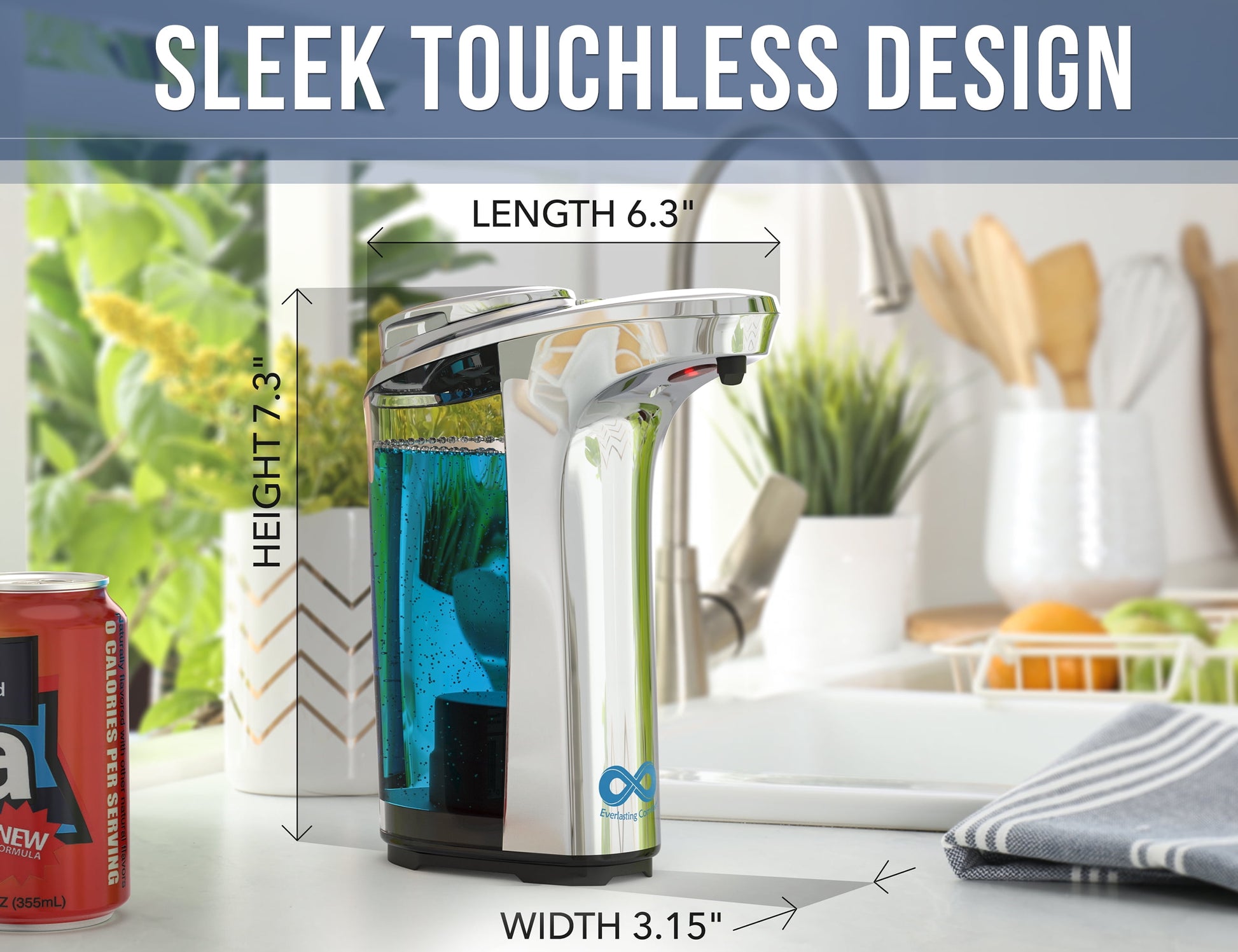 Automatic Soap Dispenser, Adjustable Output, Touchless Liquid Dispense, 17 Oz