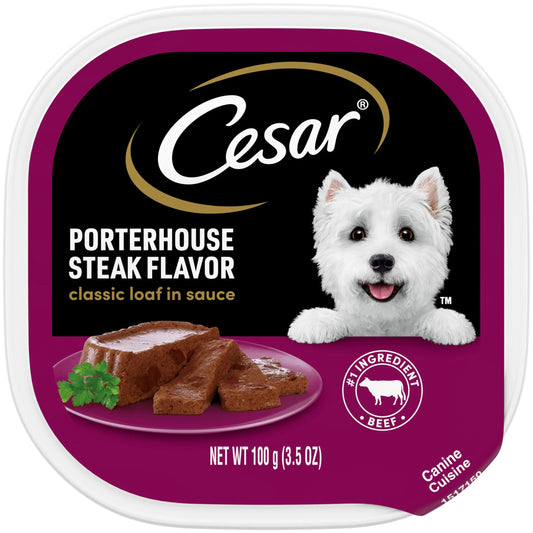 Classic Loaf in Sauce Porterhouse Steak Wet Dog Food, 3.5 oz Tray