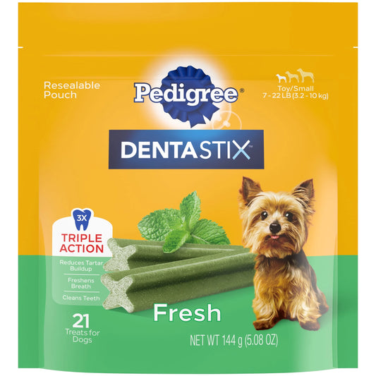 Dentastix Dental Care Treats for Toy and Small Breeds, Fresh Flavor, 5.08 oz Pack