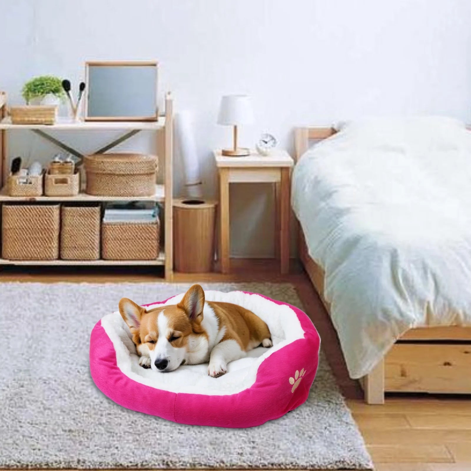 Dog Beds for Small Dogs Puppy Bed Pet Cats Bed with Removable Cushion for Indoor Cats Dogs