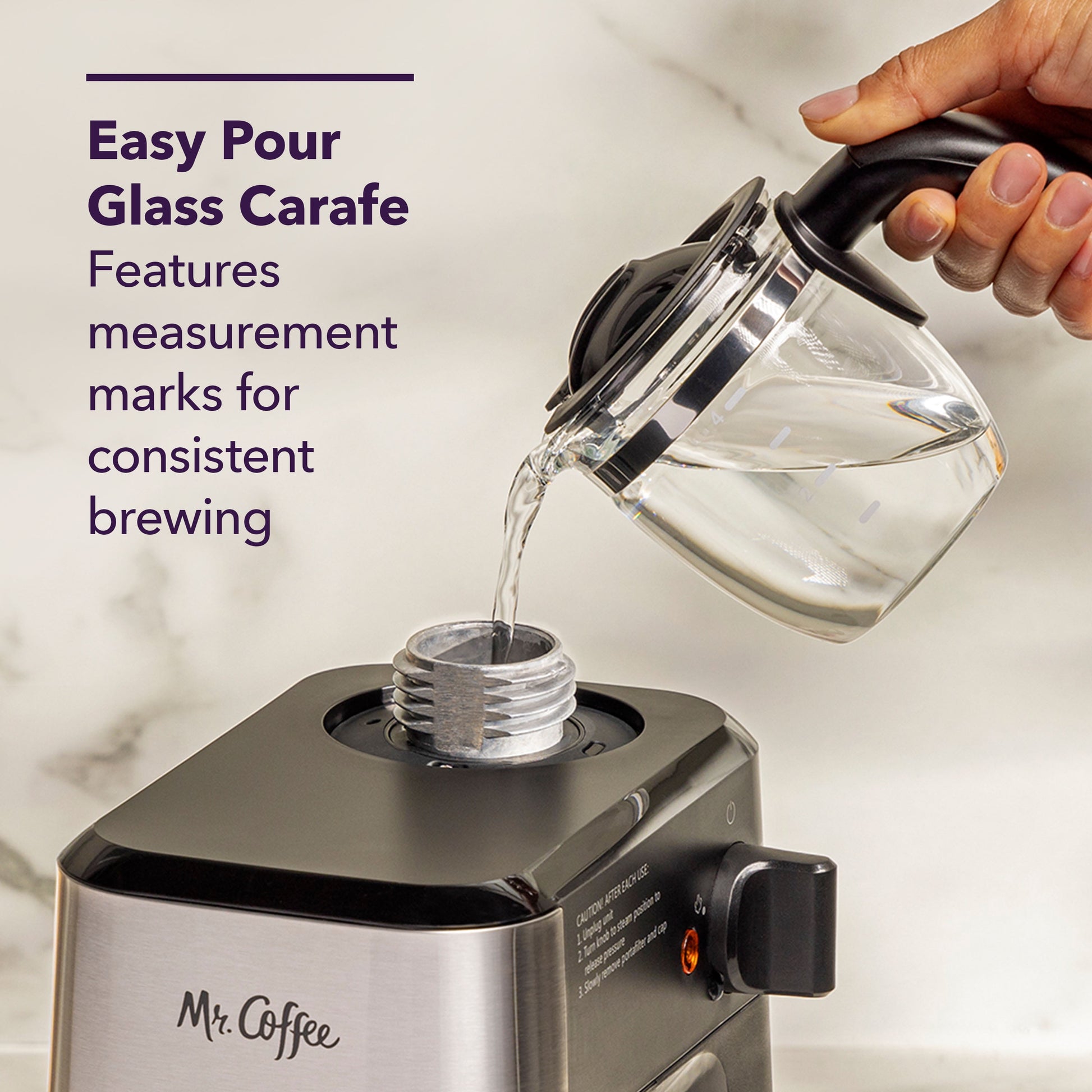 ® 4-Shot Steam Espresso Machine, Cappuccino Maker, and Latte Maker with Glass Carafe