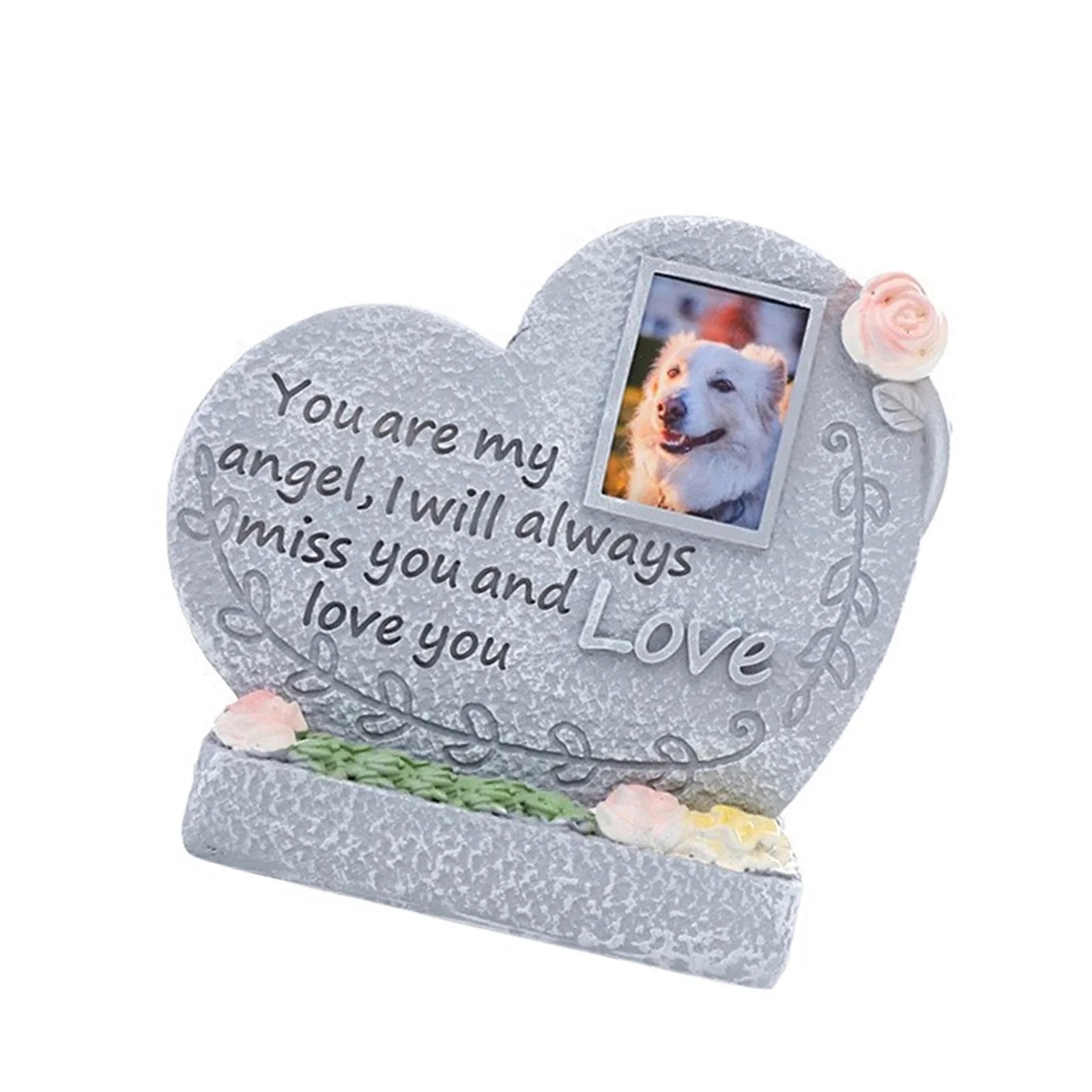 Engraved Pet Memorial Tombstones for Garden Resin Grave Marker for Passed Animals Cats Dog Loss Gravestones for Remembra