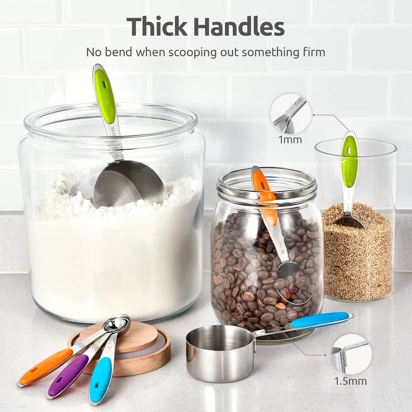 Stainless Steel Measuring Cups and Spoons Set, Kitchen Baking Tools, Dishwasher Safe(13 Pcs)