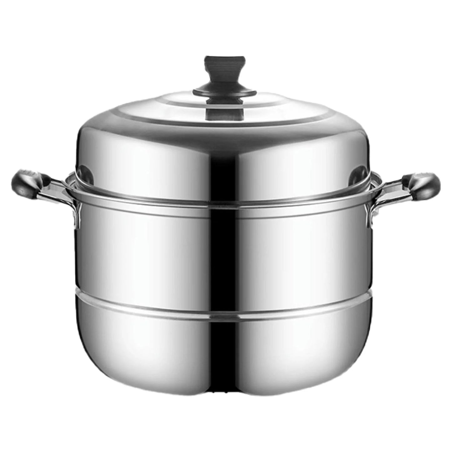Food Steamer Steamer Pot Dumpling Steamer 11Inch Thickened Stainless Double Layer Steaming Pot for Cooking Steamer Pot Multipurpose Stainless Steel Steaming Pot Cookware with Handle Cooking Utensils