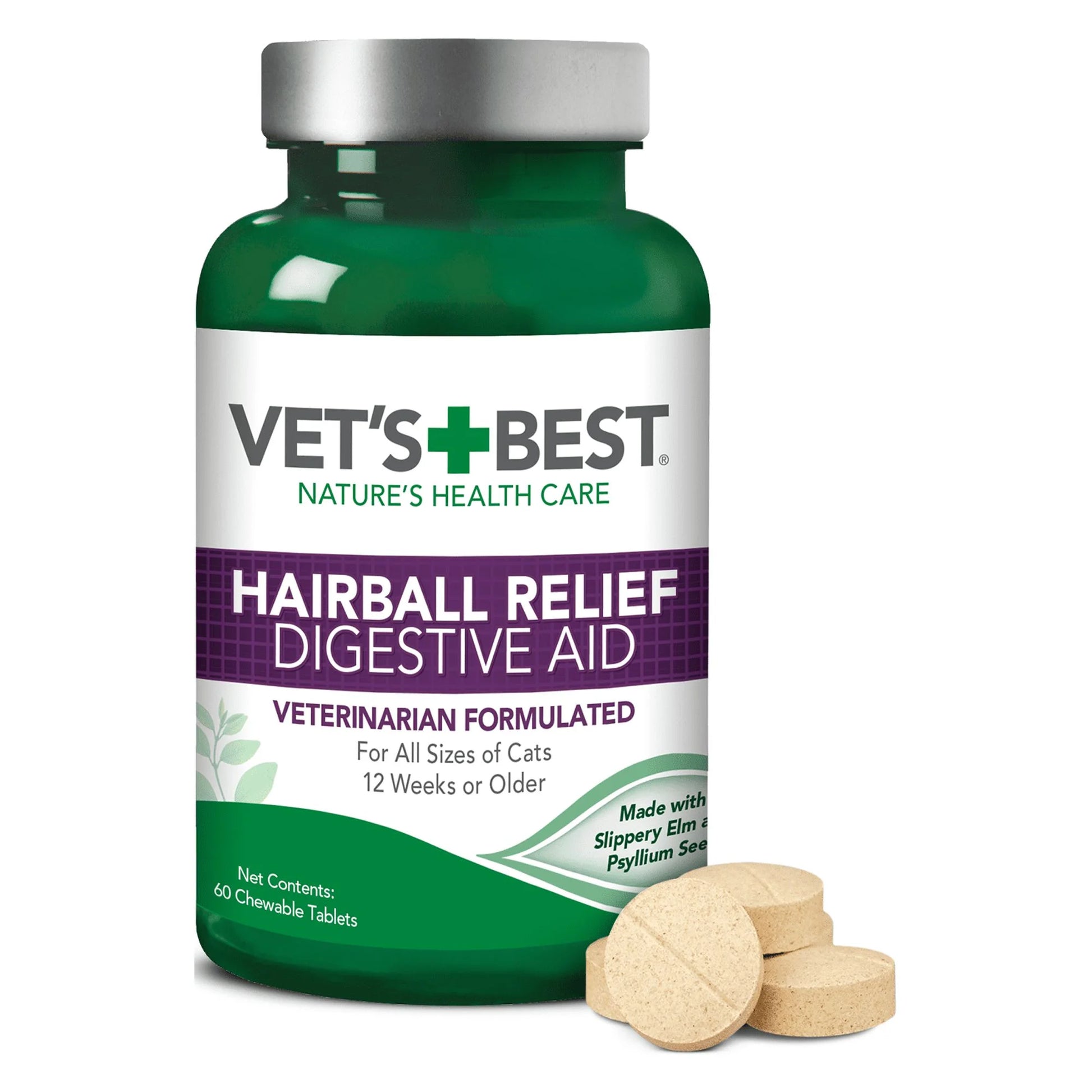 Cat Hairball Relief Digestive Aid - 60 Chewable Tablets