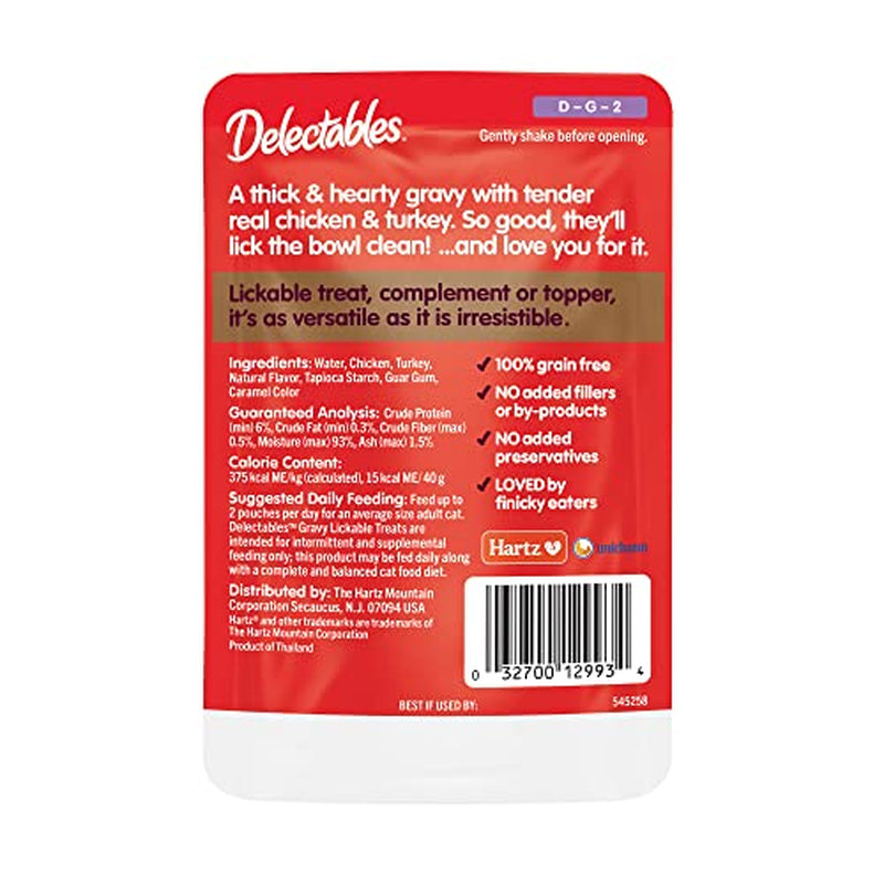 Delectables Lickable Wet Cat Treat and Food Topper, Chicken and Turkey Flavor, 12-Pack, 1.40 Ounces Each