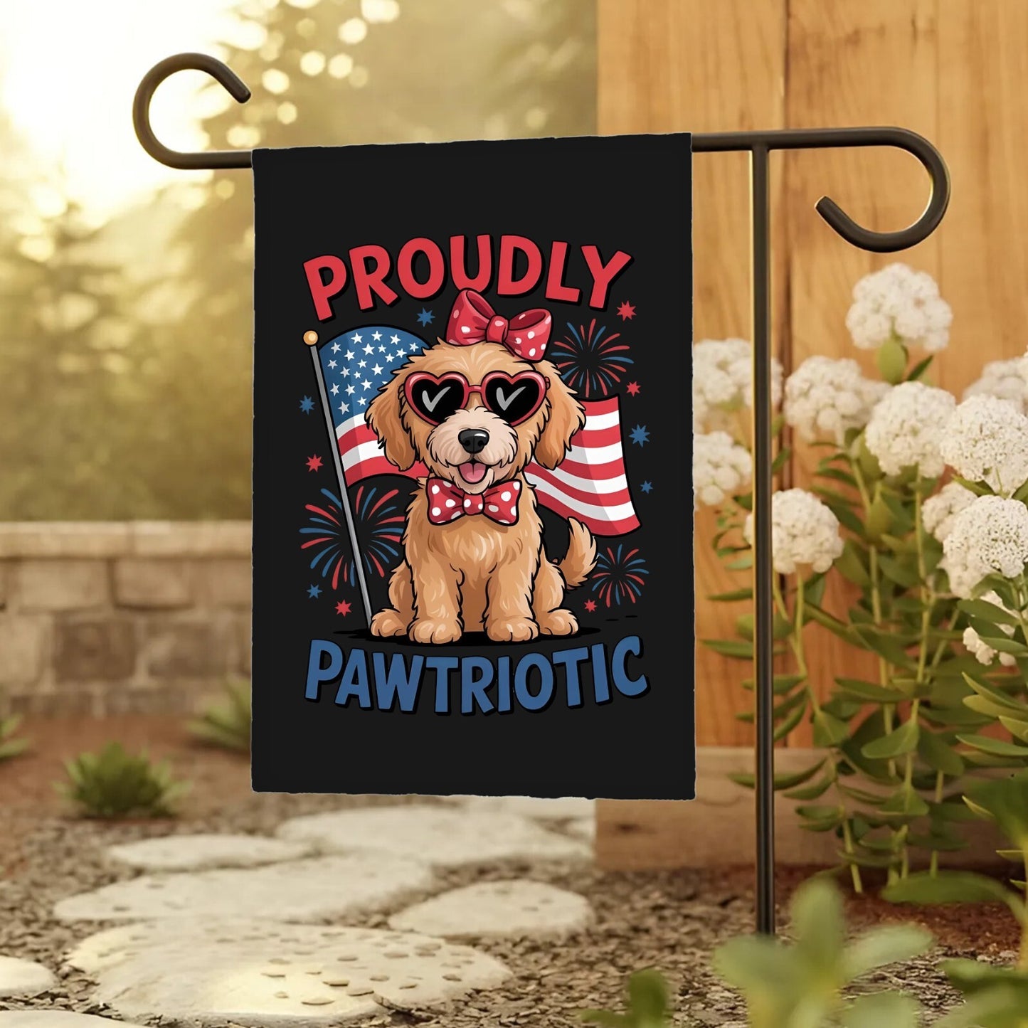Proudly Pawtriotic Garden Flag – Cute Dog 4Th of July Yard Decor, Patriotic Pet