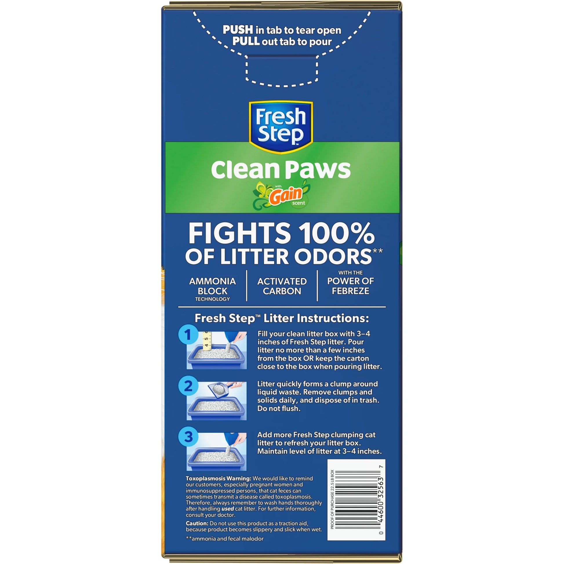 Clean Paws Cat Litter, Low-Tracking Clumping Litter with Febreze and Gain, 22.5 Lbs