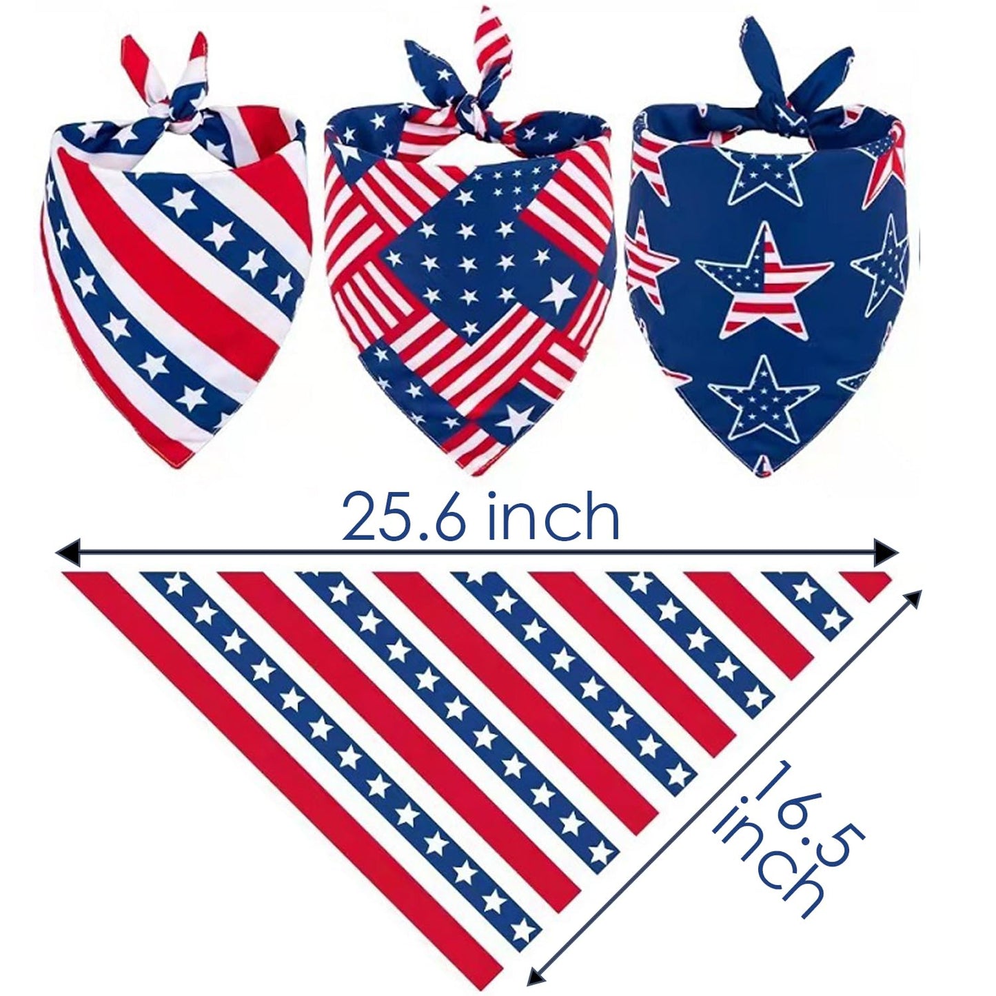 Patriotic Memorial Day Dog Bandana Summer Popsicle for Small Medium Dogs