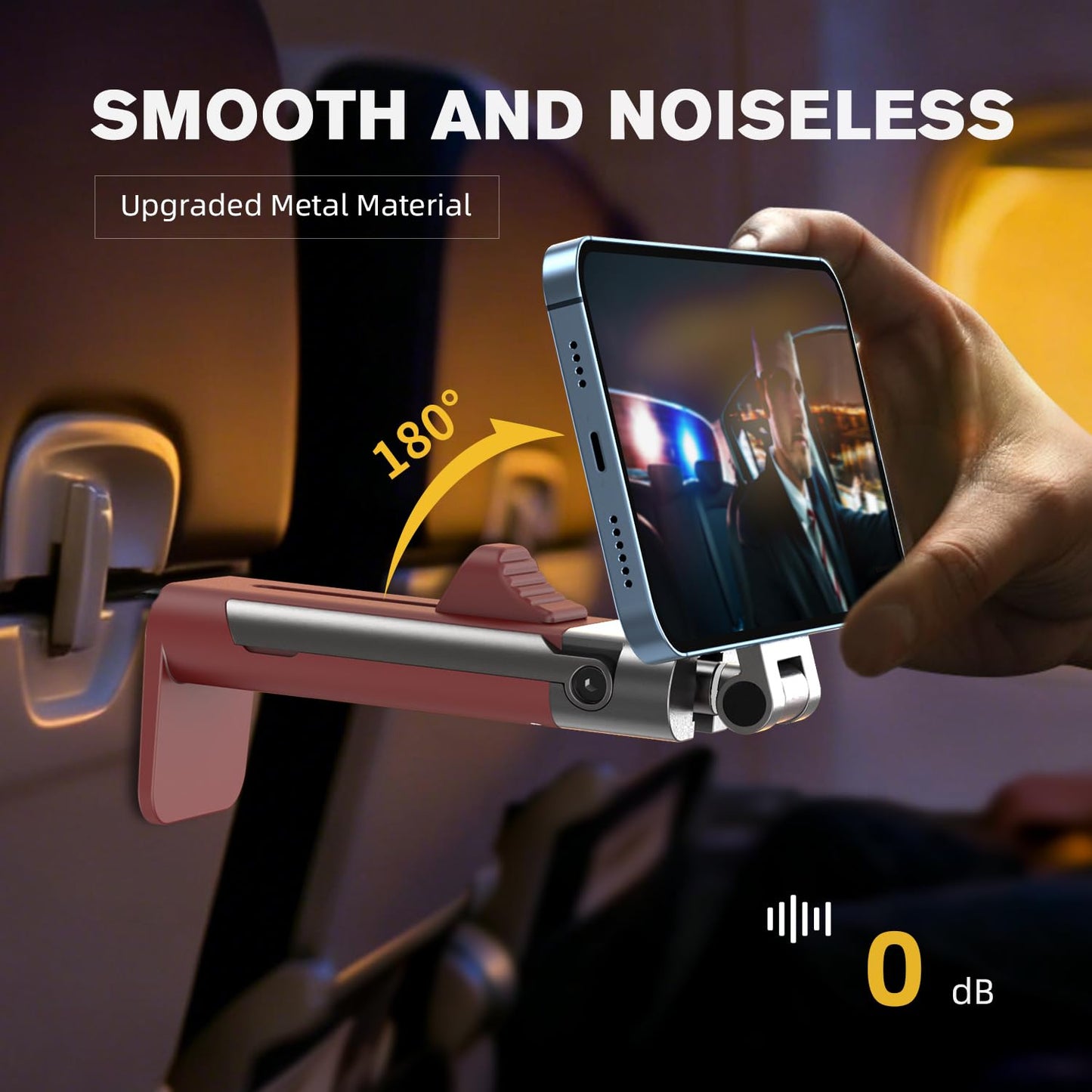for MagSafe Airplane Phone Holder Mount Travel Essentials for Plane,N55*40 Pro Magnetic Phone Stand for Desk,360° Swivel Airplane Gadgets Cruise Must Haves Mother's Day Travel Gifts for Women Men Red