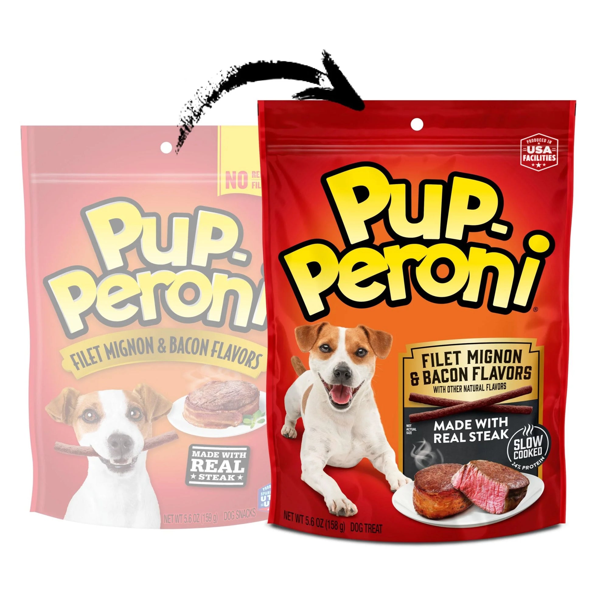 Pup Peroni Filet Mignon and Bacon Flavor Dog Treats, 5.6 oz Bag