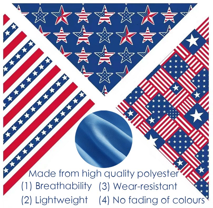 Patriotic Memorial Day Dog Bandana Summer Popsicle for Small Medium Dogs