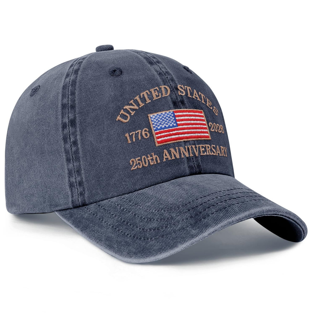 250 Anniversary USA Hat 1776-2026 United States 250th Hats America Patriotic Baseball Cap for Men Women Embroidered Blue