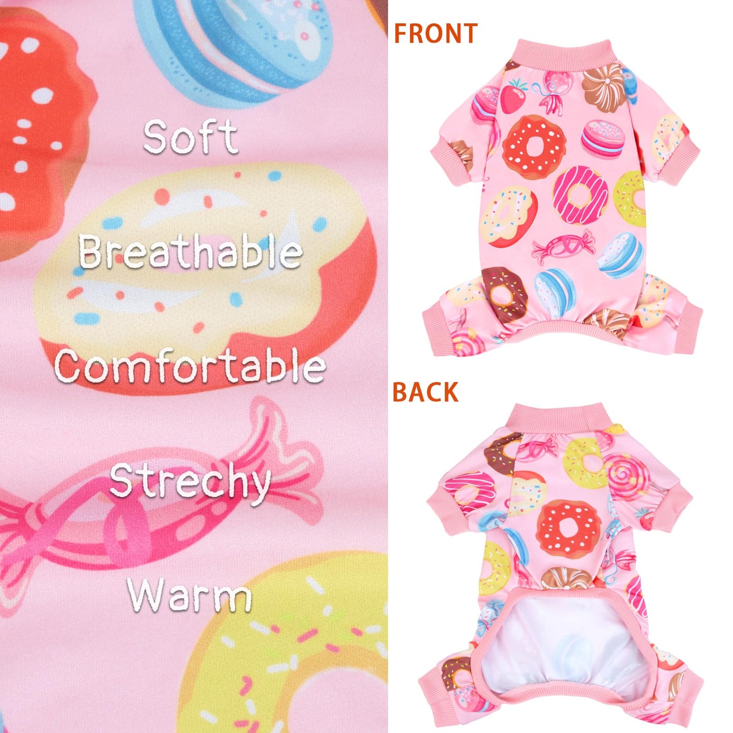XPUDAC 4 Pack Dog Pajamas for Small Dogs Cats Plaid Dog Clothes Puppy Onesies Pet Christmas Pajamas Puppy Jumpsuits Pet Pjs Shirt Apparel, M