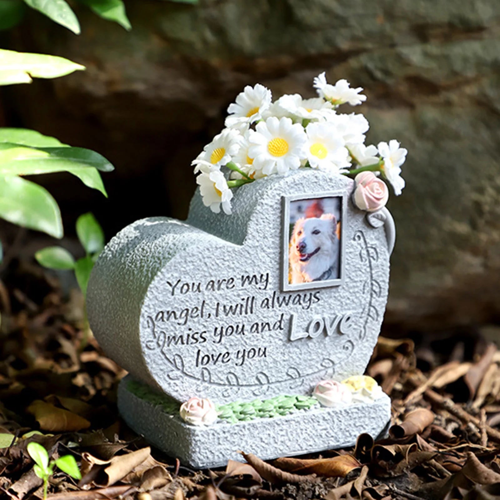 Engraved Pet Memorial Tombstones for Garden Resin Grave Marker for Passed Animals Cats Dog Loss Gravestones for Remembra