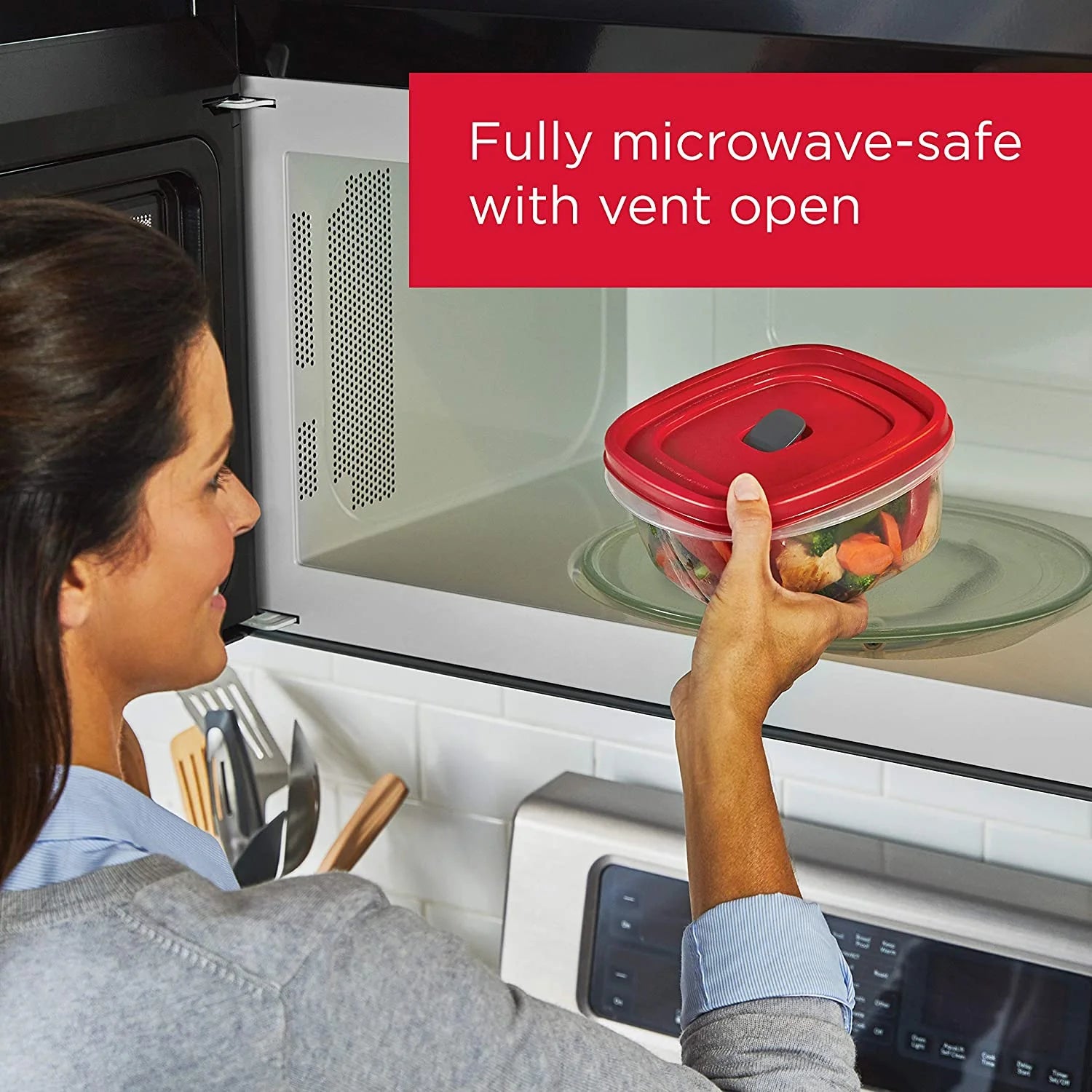 Easyfindlids 40 Piece Food Storage Containers with Vented Lids Variety Set, Red