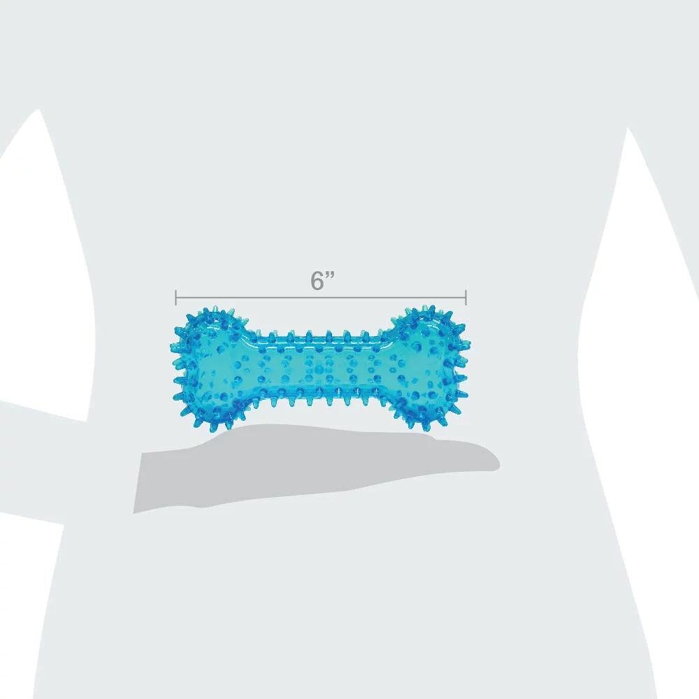 (3 Pack)  Fetch Buddy Spiky Blue Bone Dog Toy, Chew Level 3