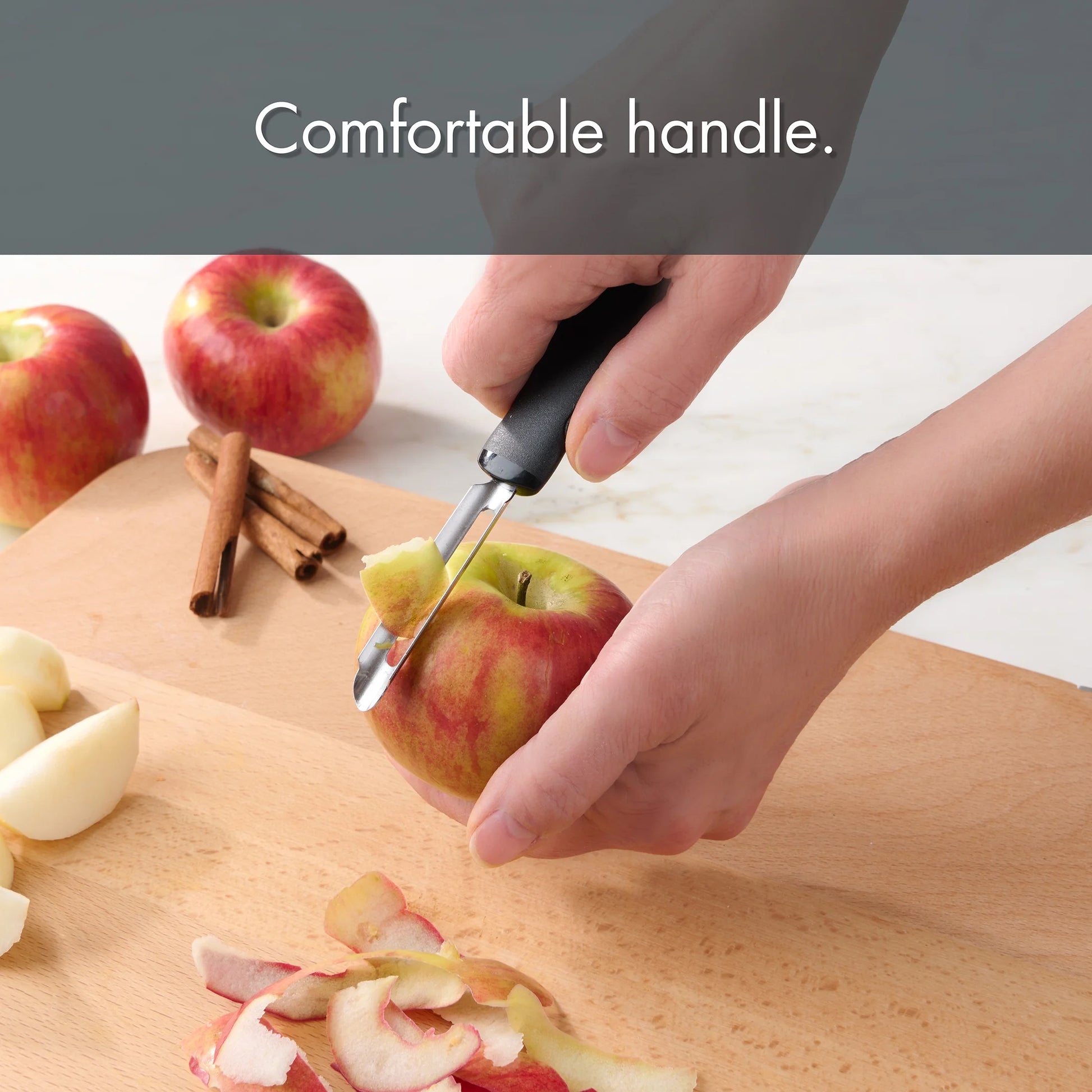 6In Stainless Steel Fruit and Vegetable Peeler, Black