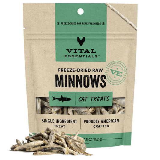 Freeze-Dried Raw Single Ingredient Minnows Cat Treats, 0.5 oz