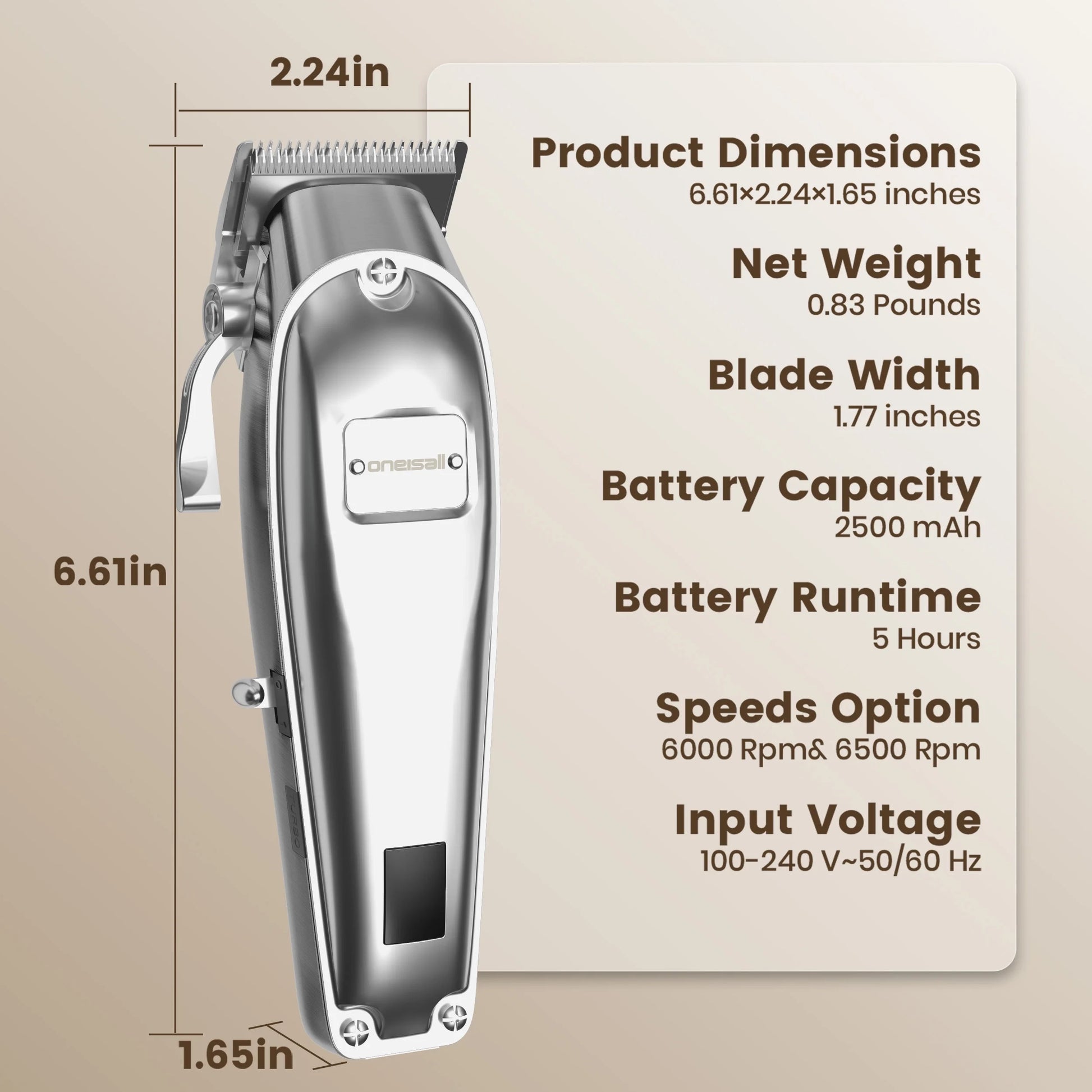Professional Dog Grooming Clippers Kit, 2 Speed Heavy Duty Cordless Hair Shears Trimmers for Thick Heavy Coats,With Metal Blade for Dogs Cats Animals, All Metal Design Pet Clippers Electric