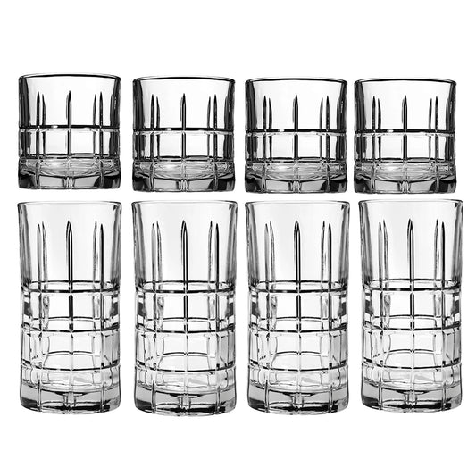 Hudson Glass Drinkware, 10.5 Ounce & 16 Ounce, Set of 8