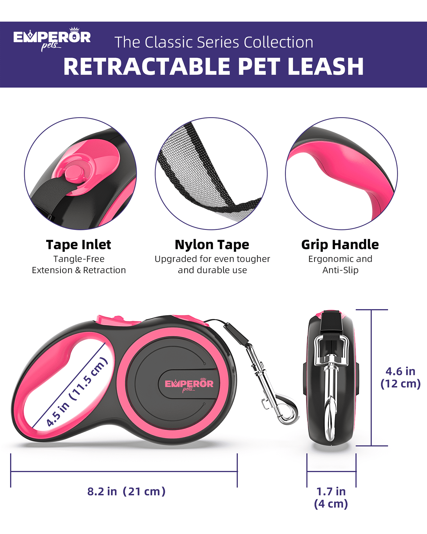 Ultimate 26 Ft Retractable Dog Leash for Large Breeds - Heavy Duty, Up to 110lbs, Perfect for Outdoor Adventures
