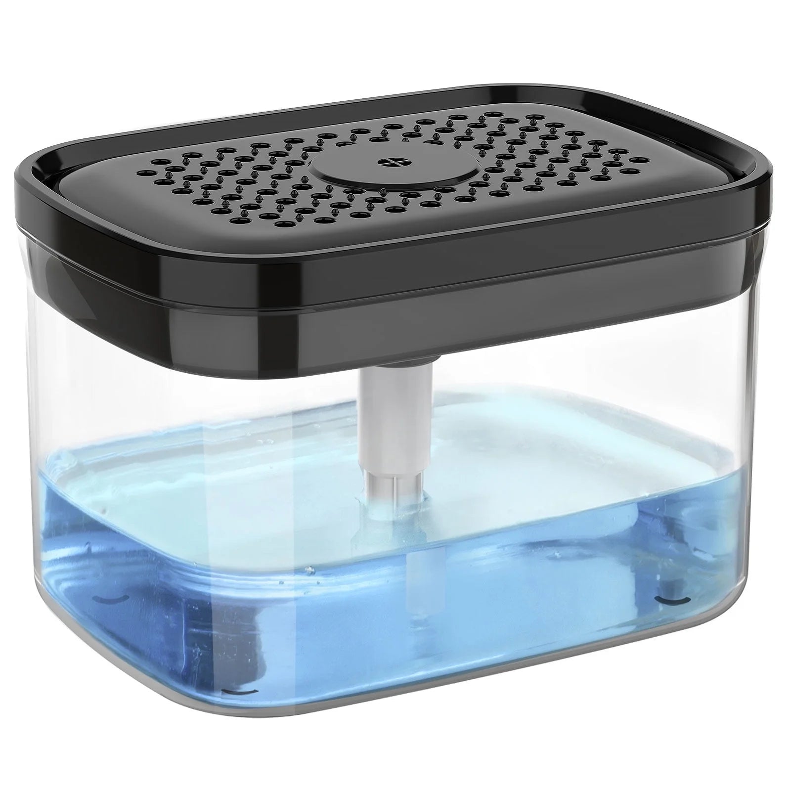 2 in 1 Premium Dish Soap Dispenser and Sponge Holder for Kitchen, Dishwashing Soap Pump Dispenser for Kitchen Countertop, Black