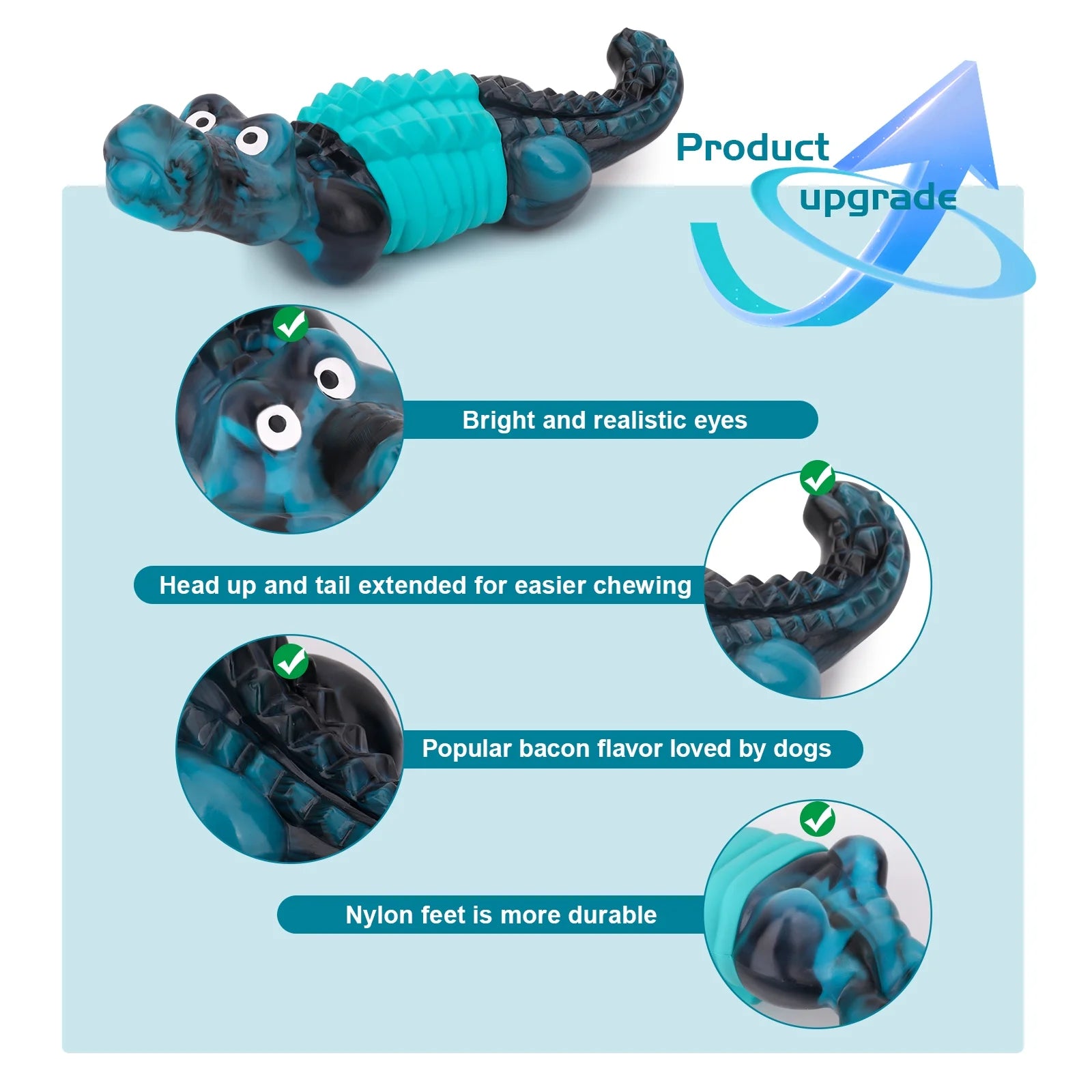 Indestructible Dog Toys for Aggressive Chewers - Durable Chewing Toys for Large Breeds, Blue