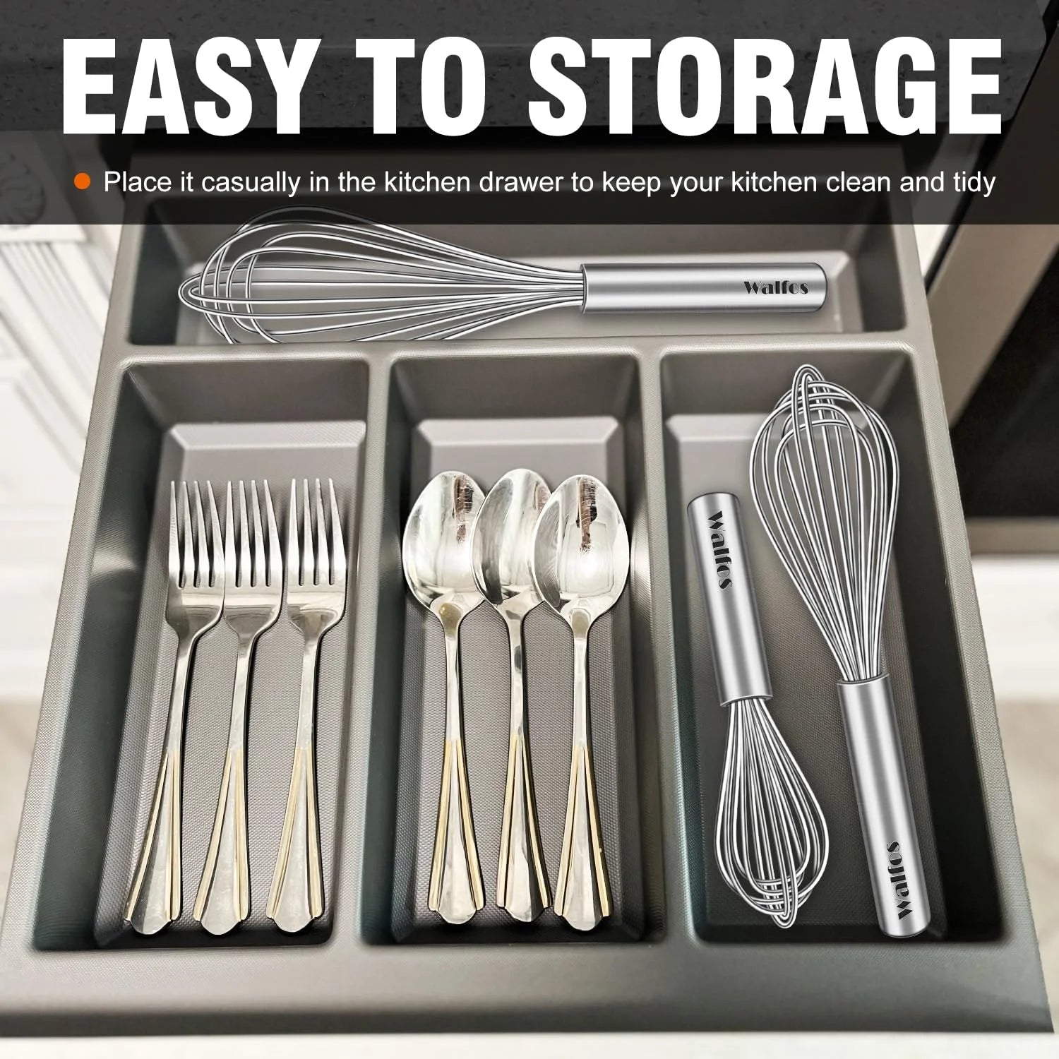 Whisk,304 Stainless Steel Whisk,No-Rust 7+9+11Inch Whisks for Cooking Nice for Blending,Whisking,Beating.Heat Resistant 600°F Dishwasher Safe. Heavy Duty Kitchen Whisk.17.7+22.8+27.9Cm -SILVER