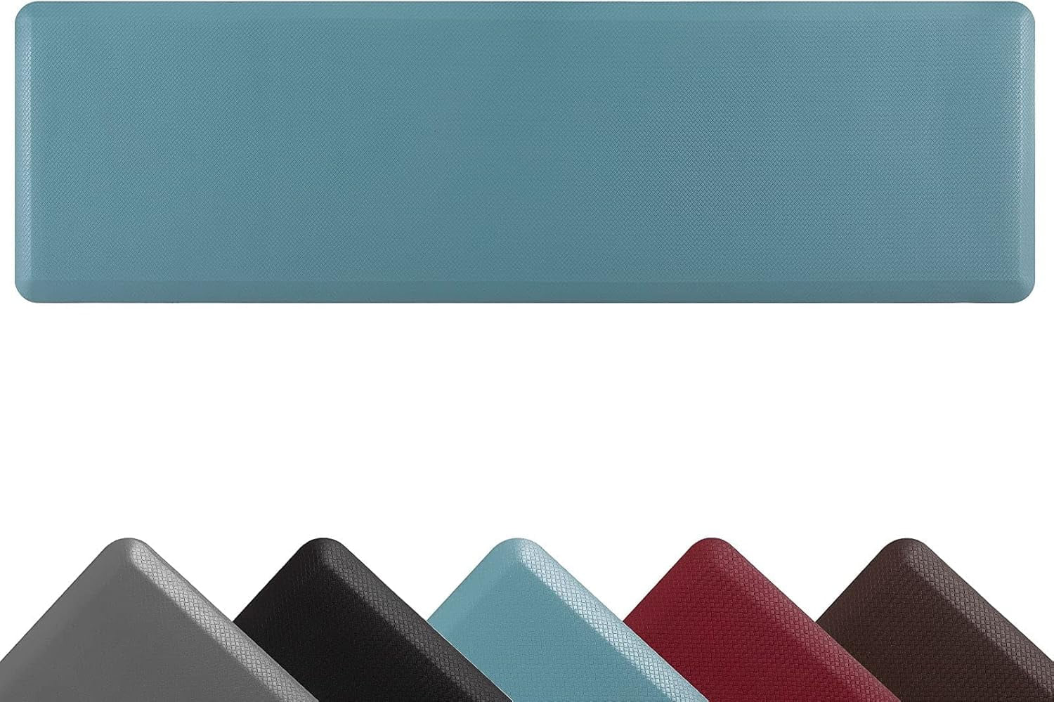 Anti-Fatigue Floor Mat Cushioned Kitchen Comfort Mat, Waterproof Non-Slip Standing Desk Foam Mats and Rugs, Teal, 17.3"X60"