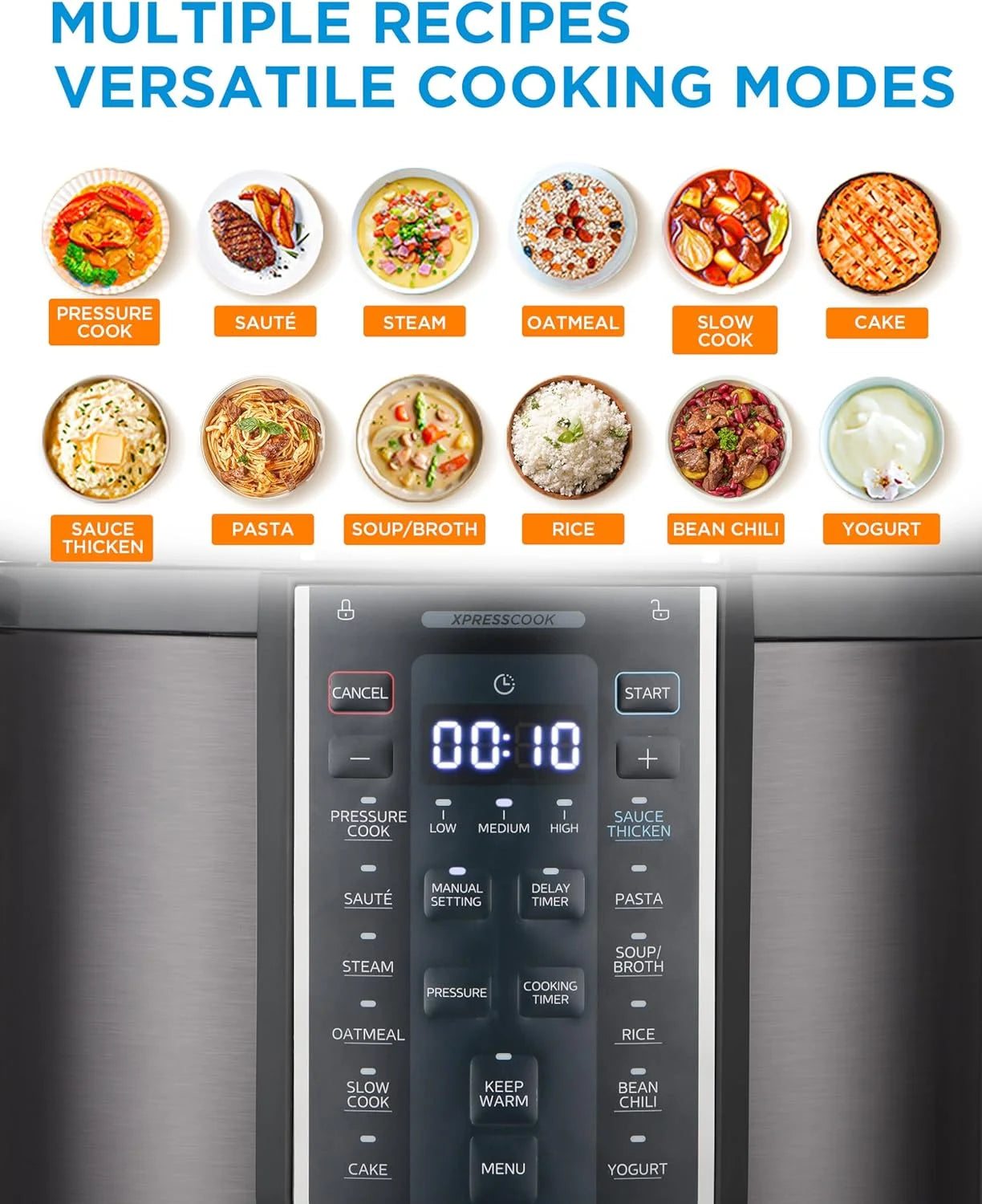 12-In-1 Electric Pressure Cooker, 6 Quarts, 12 Presets, Multi-Functional Programmable,Mpc6002Sbsk