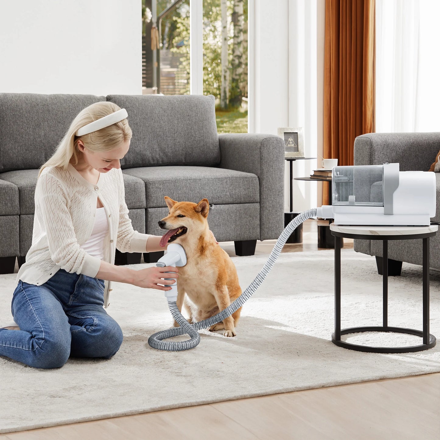 Professional Dog Grooming Kit: 2.5L Pet Hair Vacuum and 5-in-1 Electric Clippers for Dogs, Cats, and Other Animals