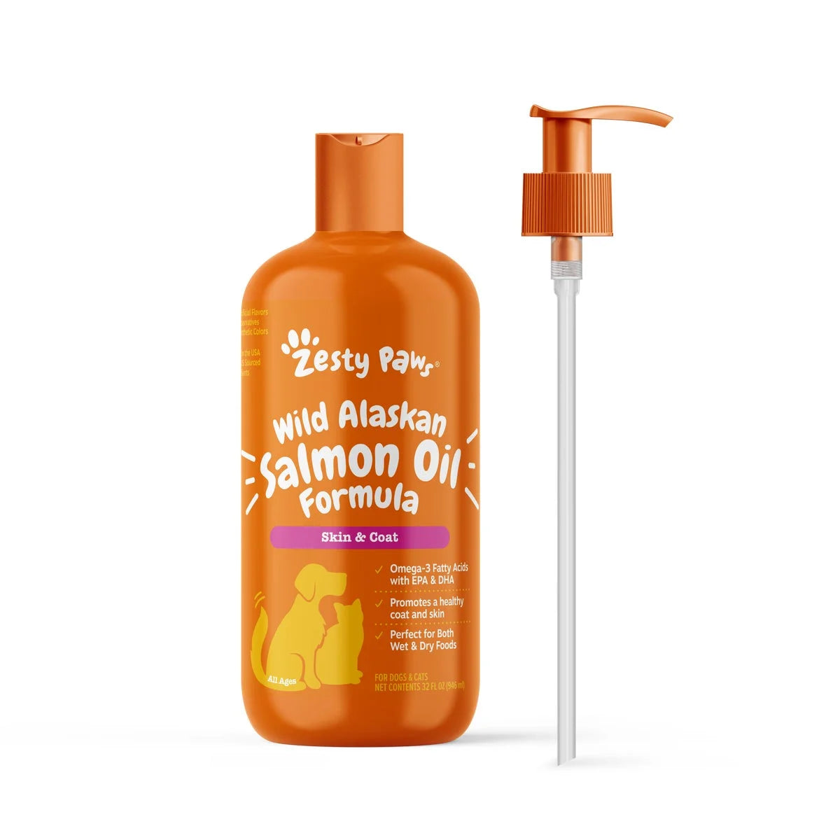 Wild Alaskan Salmon Oil Formula for Cats & Dogs, for Skin & Coat Health, 32Oz