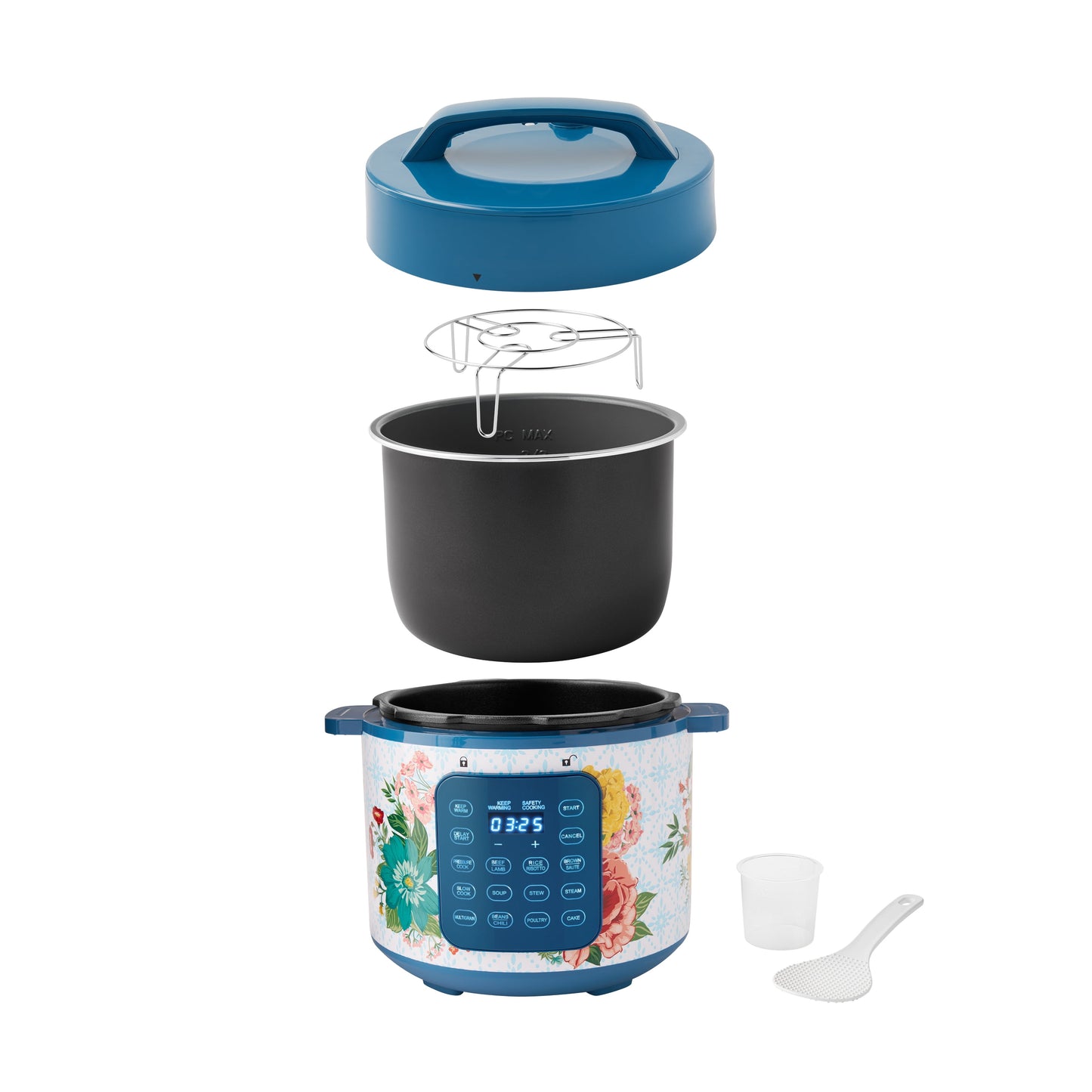 Fancy Flourish 6-Quart Pressure Cooker with Touch Control Display