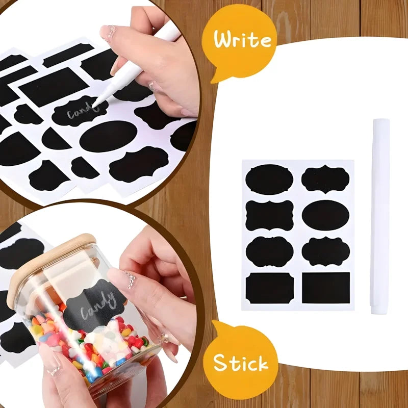 12 Square Glass Spice Jars with Natural Bamboo Lids - Sealed Herb Containers with Pre-Printed Waterproof Minimalist Spice Labels - Suitable for Empty Small Seasoning Jars in Kitchen Food Pantries.