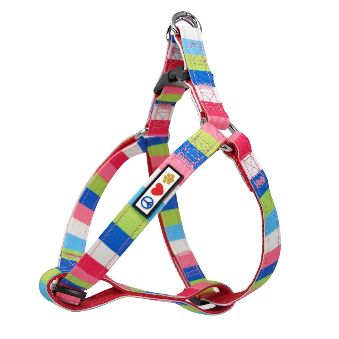 Adjustable Solid Color Step-In Harness for Puppies and Dogs - Extra Small in Pink, Blue, Teal, and Grey