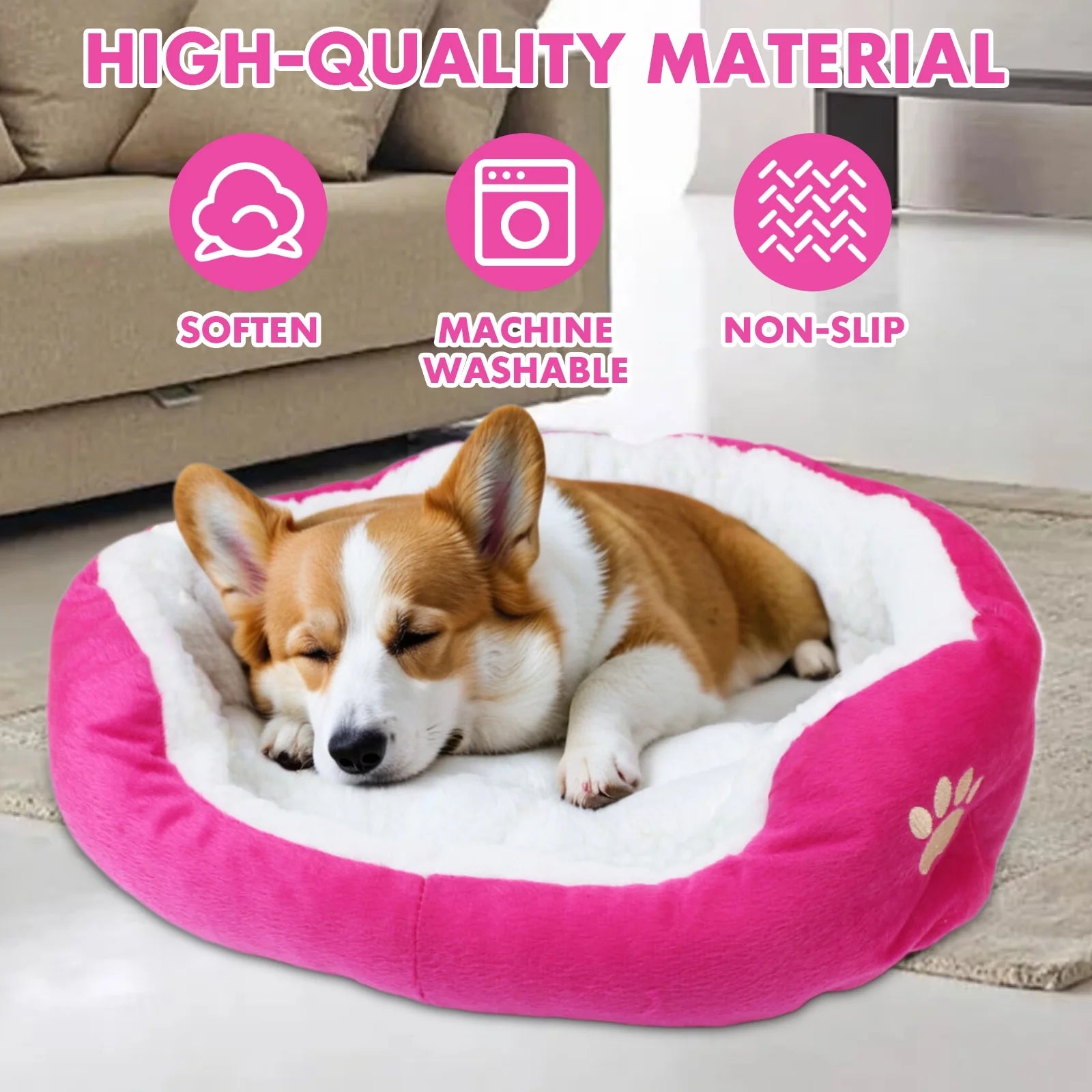 Dog Beds for Small Dogs Puppy Bed Pet Cats Bed with Removable Cushion for Indoor Cats Dogs