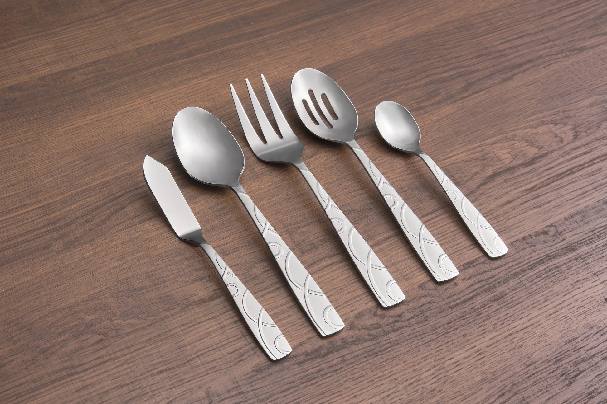 Cambridge Roam Sand 45-Piece Stainless Steel Flatware Set & Hostess Set (Service for 8)