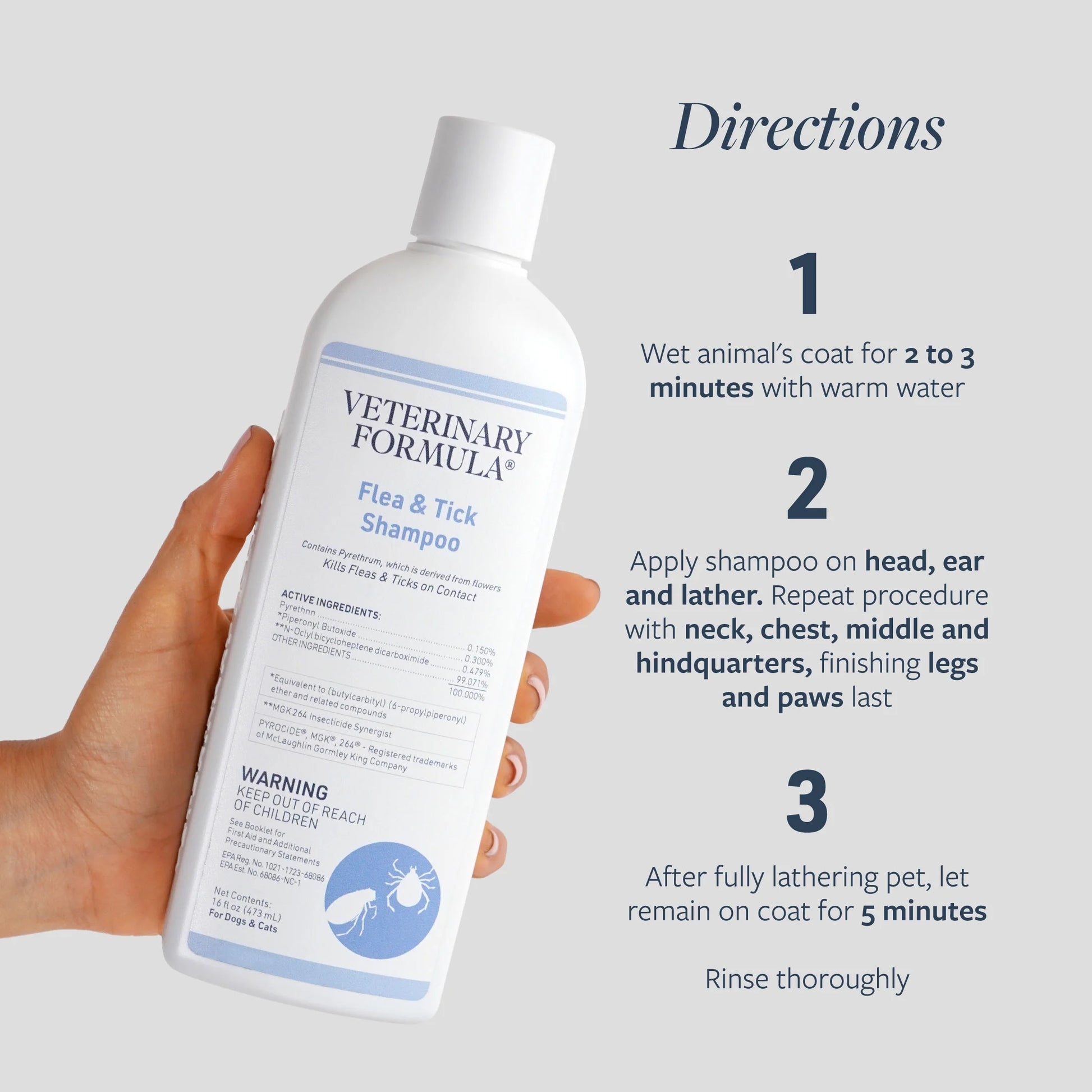 Clinical Care Flea & Tick Shampoo for Dogs and Cats, 16 Fl Oz