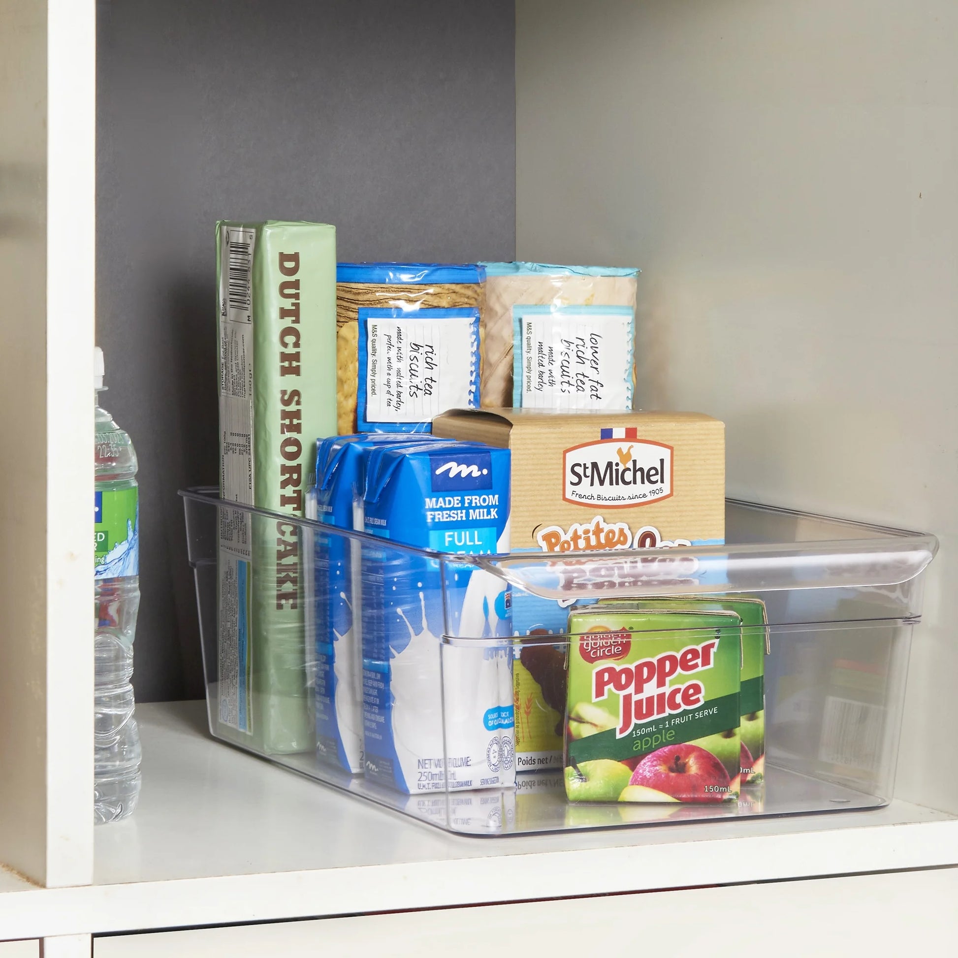 Large Fridge Bin, 12X8X4 Inches, Clear Plastic