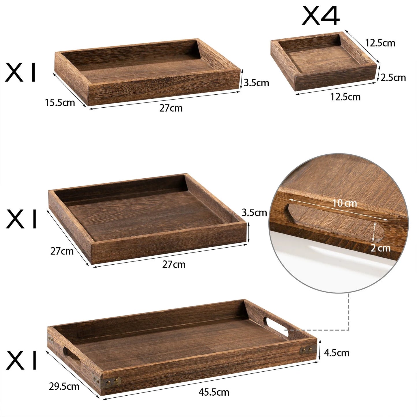 Paulownia Wood Serving Trays, 11.5" X 18"