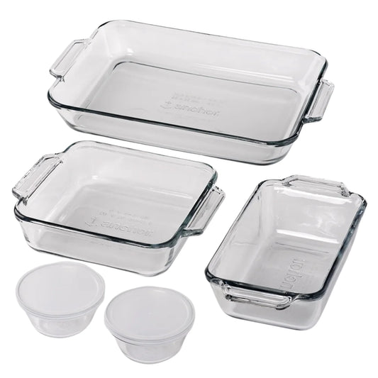 Glass Baking Dish Set, 7 Piece Glass Bakeware Set