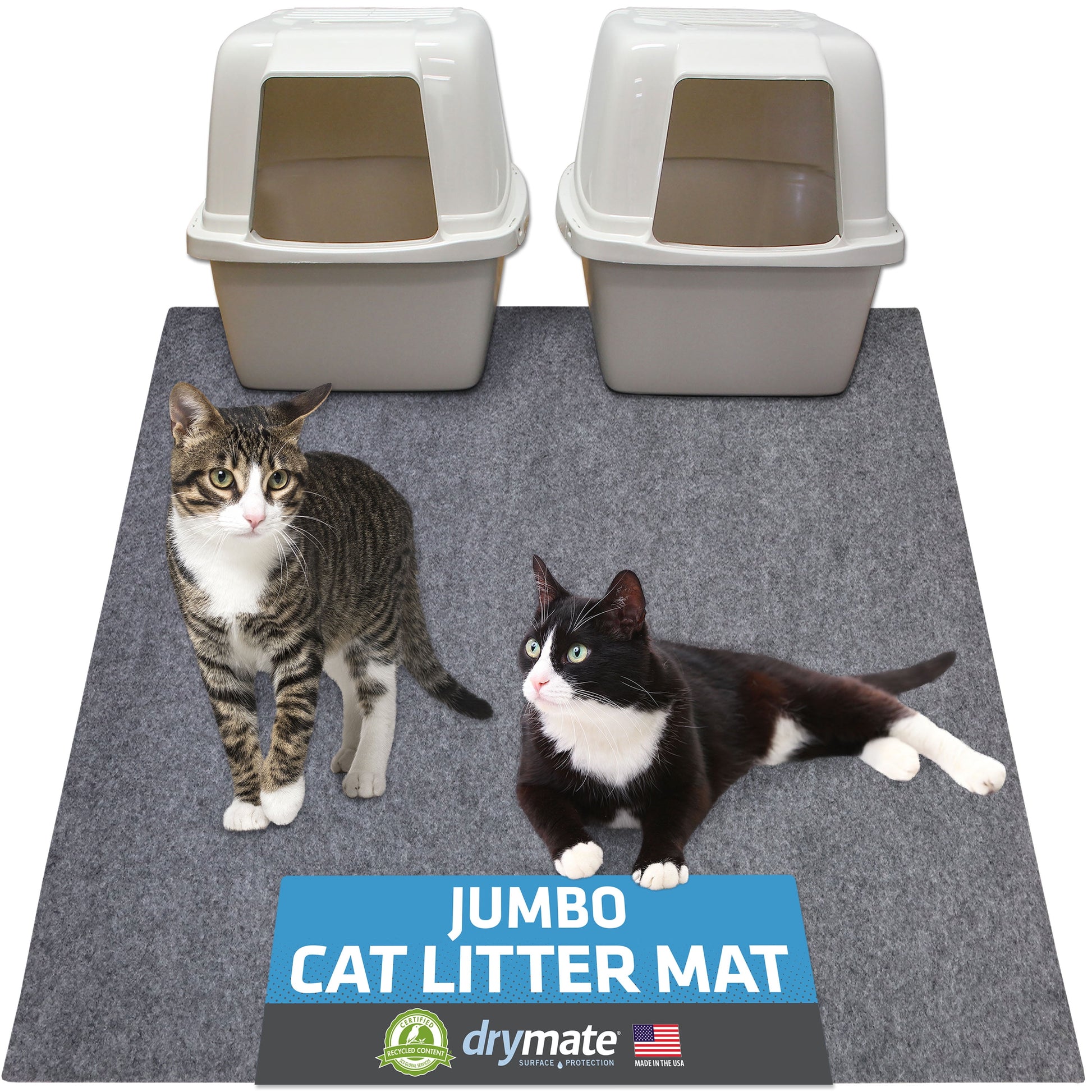 Jumbo Cat Litter Mat - 100% Phthalate and BPA Free; Machine Washable; Soft on Paws