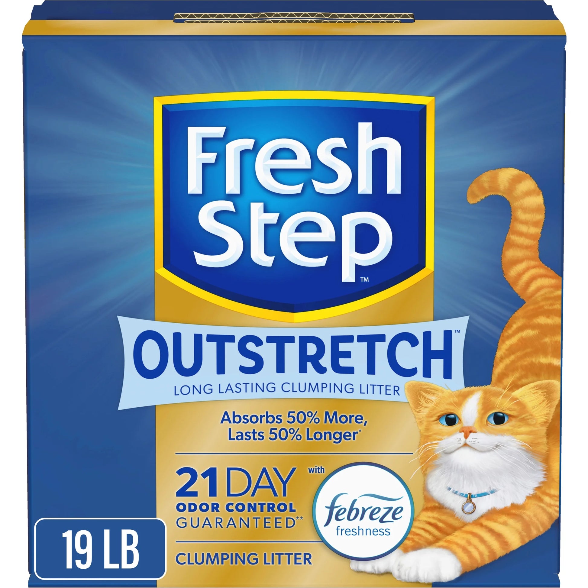Outstretch Long Lasting Concentrated Clumping Cat Litter with Febreze Freshness, 19 Lbs