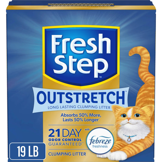 Outstretch Long Lasting Concentrated Clumping Cat Litter with Febreze Freshness, 19 Lbs