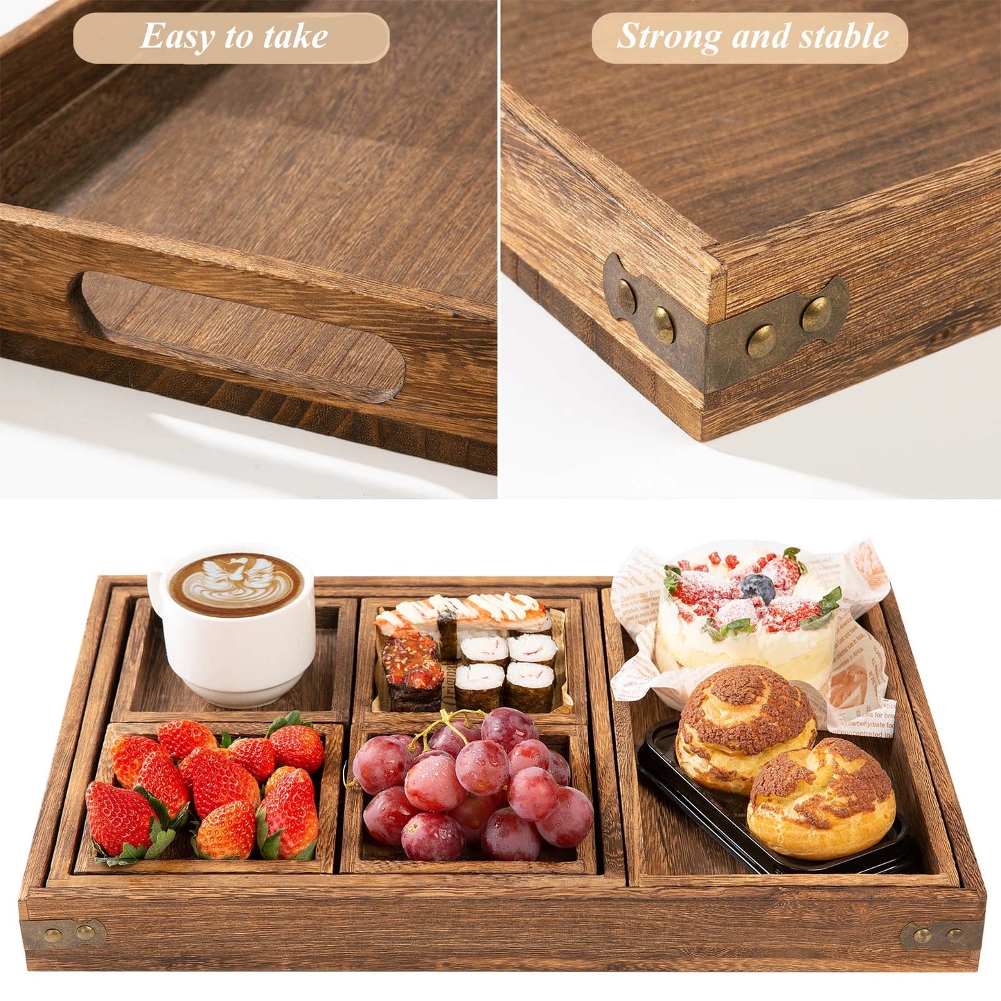 Paulownia Wood Serving Trays, 11.5" X 18"