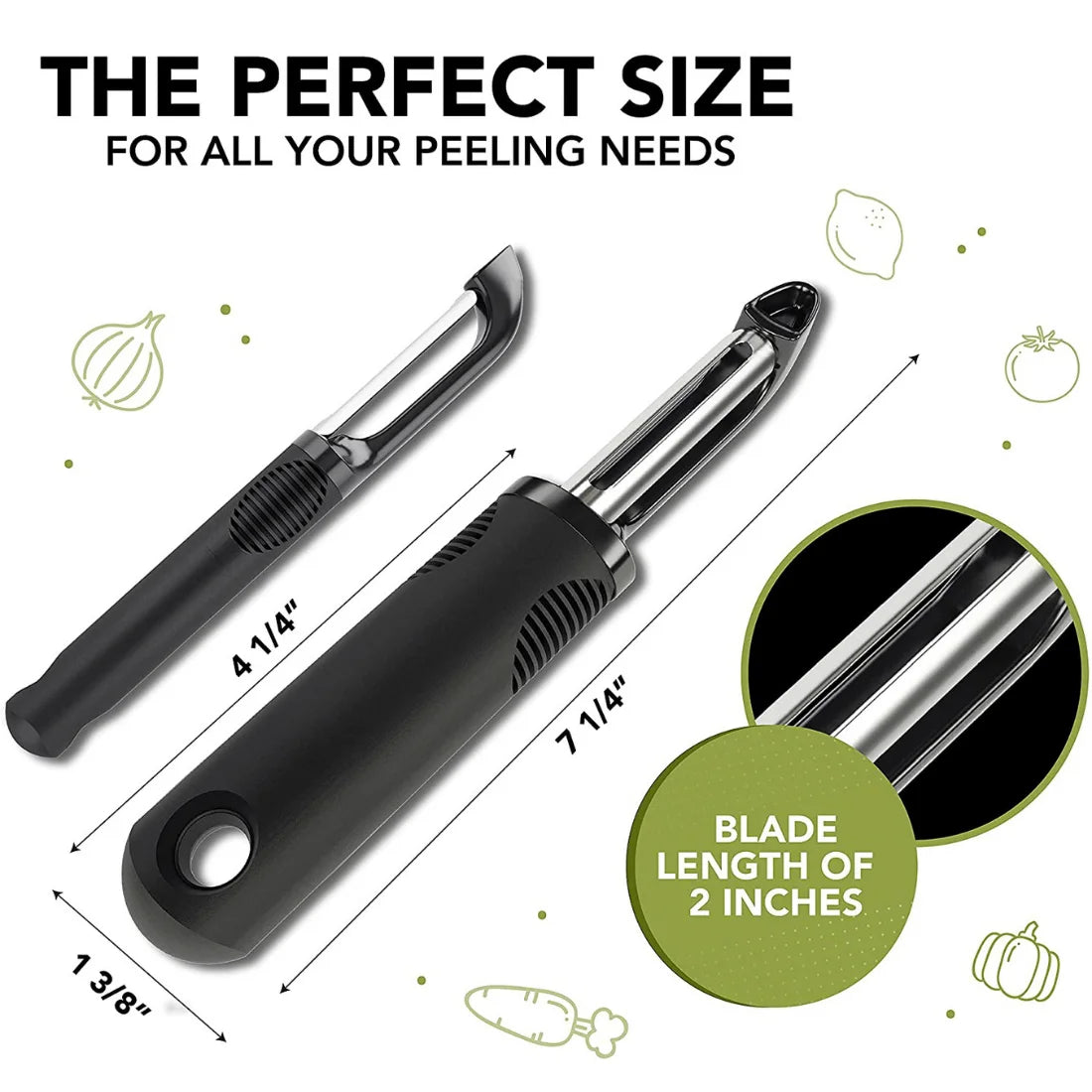 Vegetable Peelers Set – 2 Pack for Kitchen, Apple, Fruit, Carrot, Veggie, Potatoes Peeler, Y-Shaped and Swivel Stainless Steel Blades Peelers, Ergonomic Non-Slip Handle & Sharp Blade