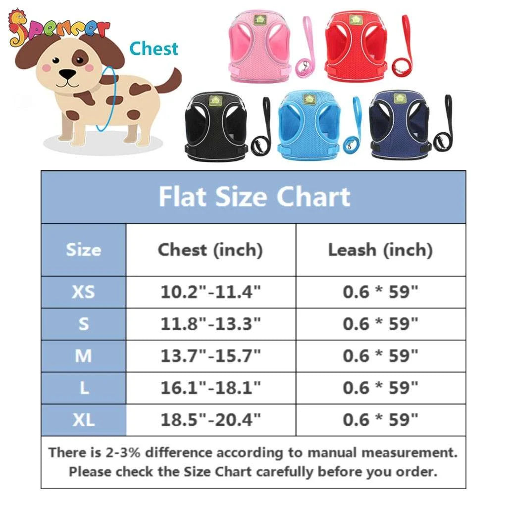 Adjustable No-Pull Pet Harness and Leash Set for Small Dogs and Cats - Reflective Mesh Soft Corduroy for Outdoor Walking and Travel, Pink, Medium