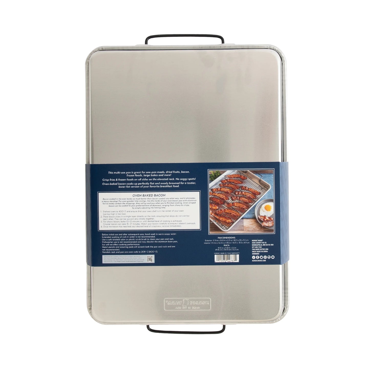 Naturals 20" X 13" Aluminum Roasting & Baking Pan with Nonstick Crisping Rack