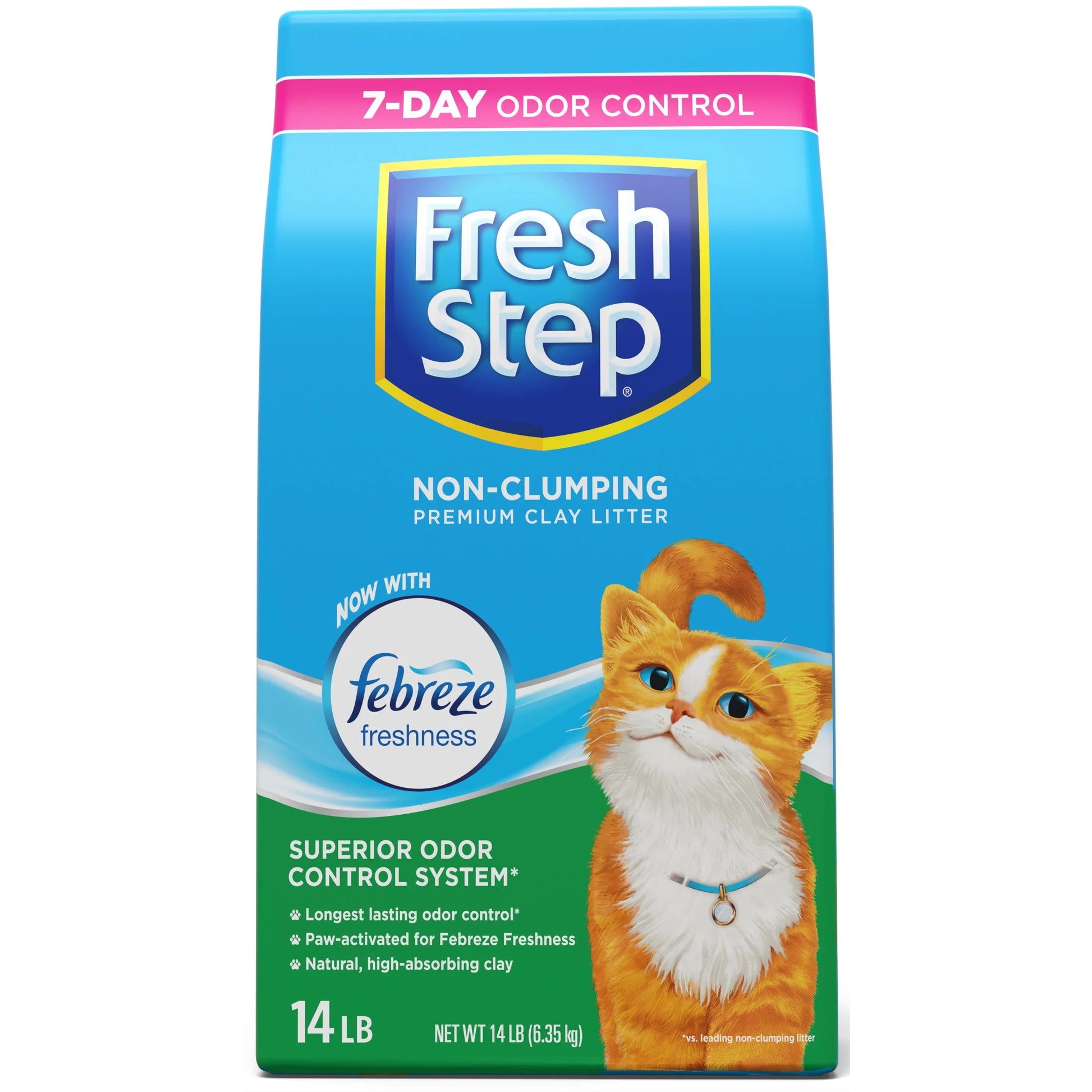 Non-Clumping Scented Premium Cat Litter with Febreze Freshness, 14 Lbs